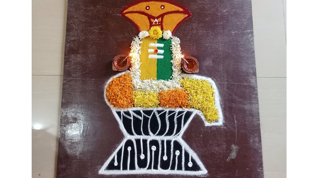Mahakal Rangoli design 🌸 Mahadev 🌸