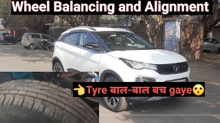 Nexon Wheel Balancing and Alignment🚘 Tyre ye kaise ho gaye?😮