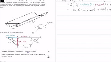 2018 Final|Matric IEB AP Maths Paper 1|Question 8| Volume and Differentiation