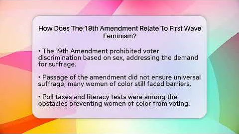How Does The 19th Amendment Relate To First Wave Feminism? - Gender Equality Network