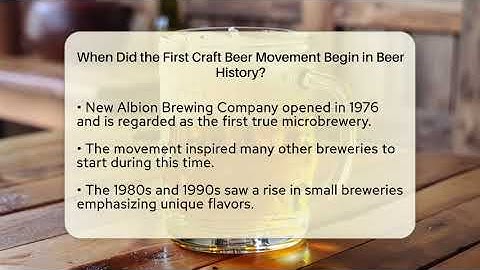 When Did the First Craft Beer Movement Begin in Beer History? | The Pint Guy