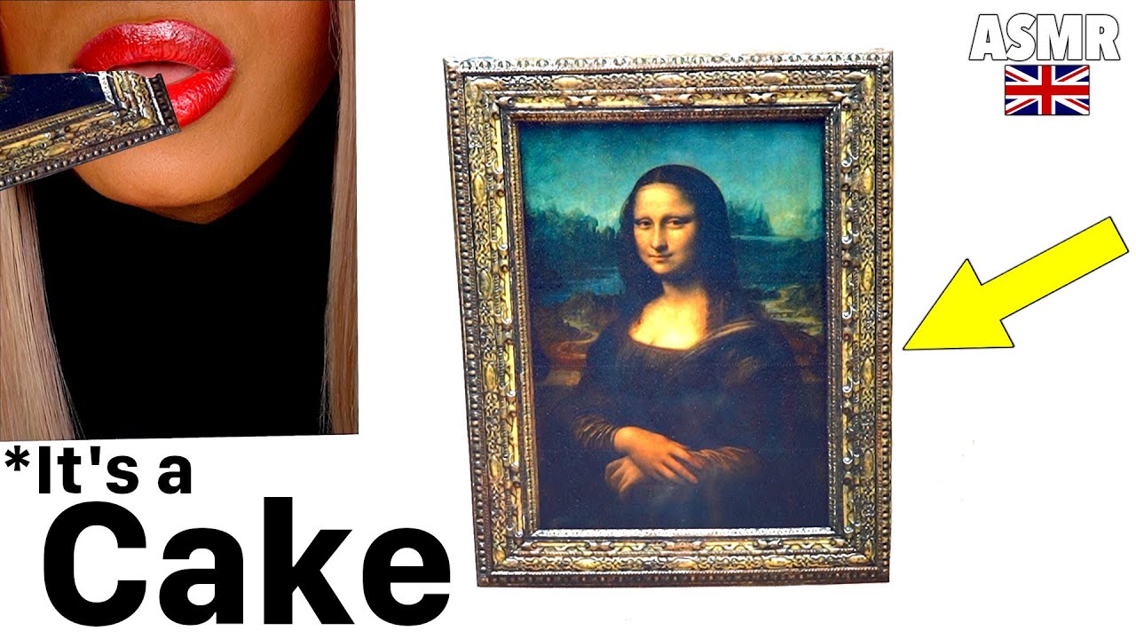 ASMR Иллюзия поедания торта: картина Моны Лизы | Звуки еды | ASMR MAG UK
