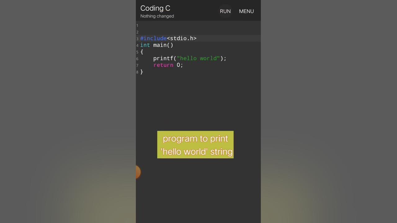 writing our first program in c language | hello world program - YouTube