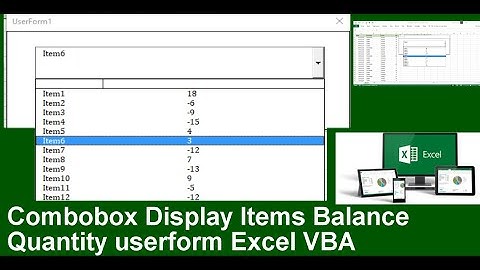 Combobox Display Items Balance Quantity Excel VBA