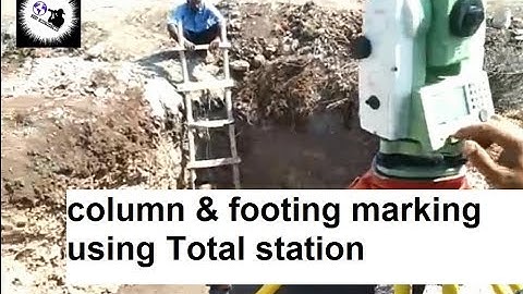 Marking column and footing using total station