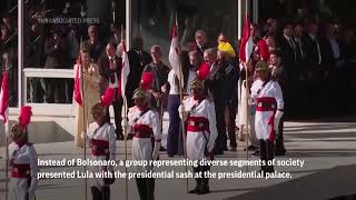 Brazil's new president Lula addresses crowd