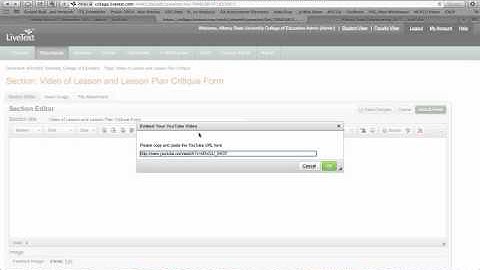 Embed video into LiveText assignment