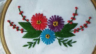 modern hand embroidery lazy daisy stitch pattern for beginners|lazy daisy stitch| embroidery
