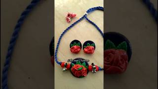 Diy Rose Choker ❤️ #polymerclay #choker #handmade #new #diy #jewellery #trebdingvideo #shorts