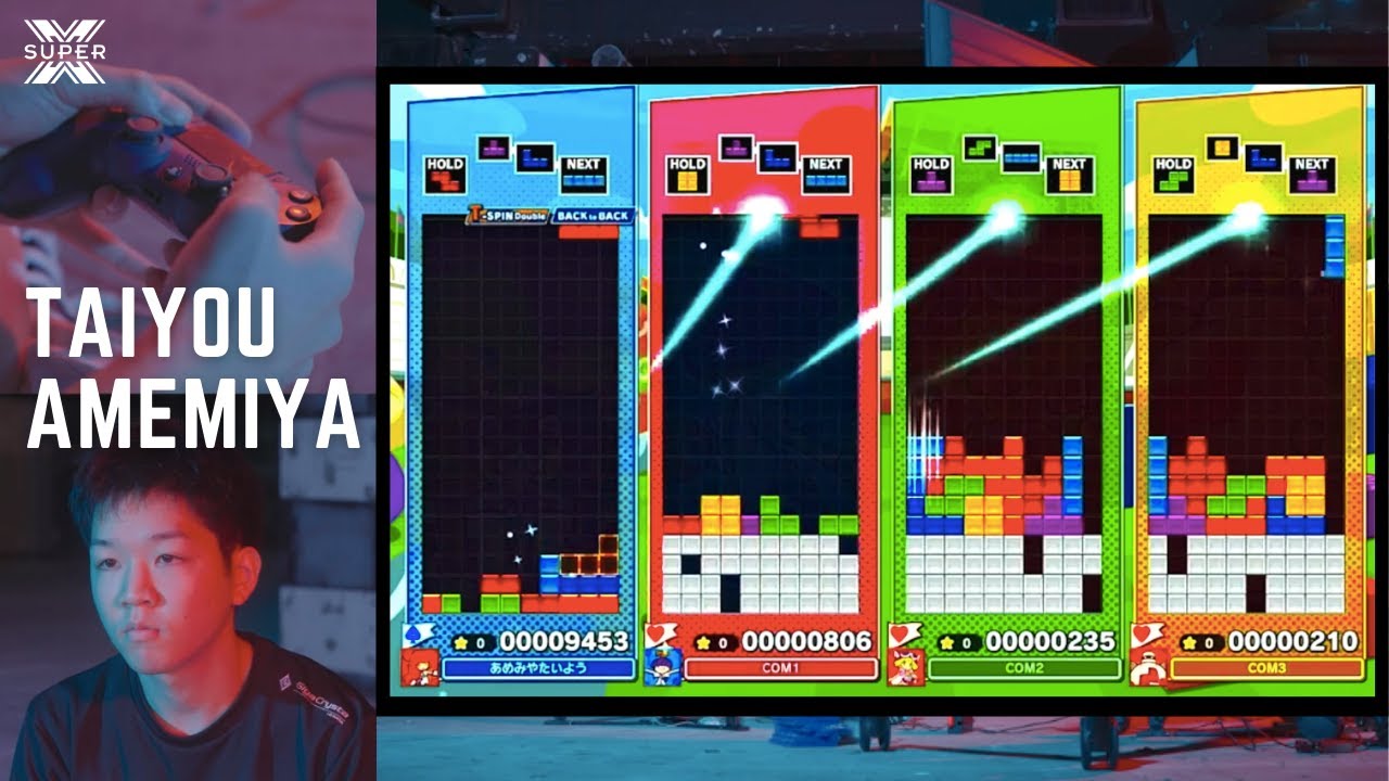 ギアクラブ ぷよテト 脳トレ ぱわぷろ 桃てつ 東京オリンピック Taiyou Amemiya | 3vs1 PuyoPuyoTetris2 match against a reinforced