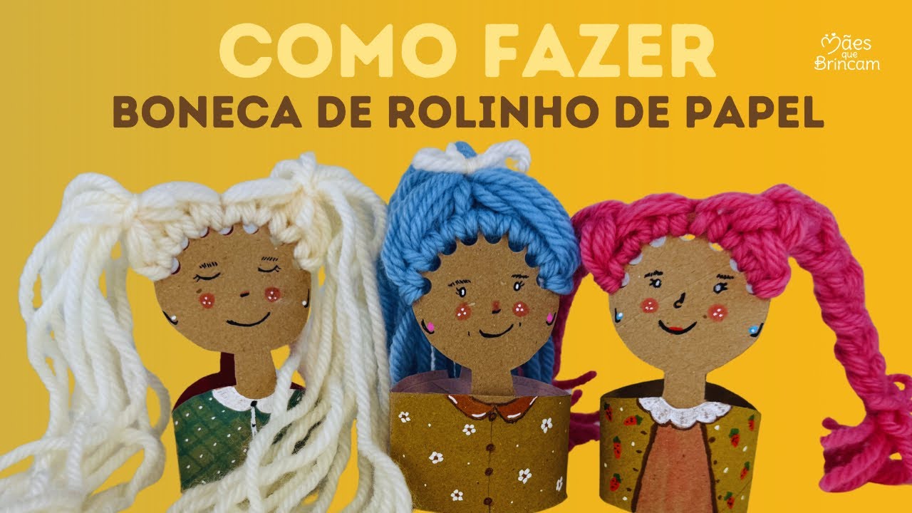 Como fazer Boneca de Rolinho de Papel em menos de 10 minutos 