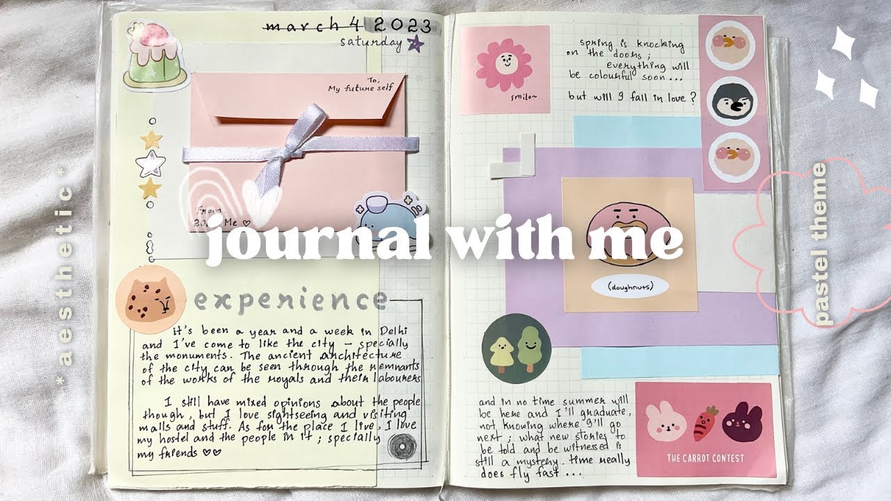 journal with me pastel theme ˙ᵕ˙♡☾ mild ASMR / midori md grid a5 ♡₊˚・₊✧ aesthetic