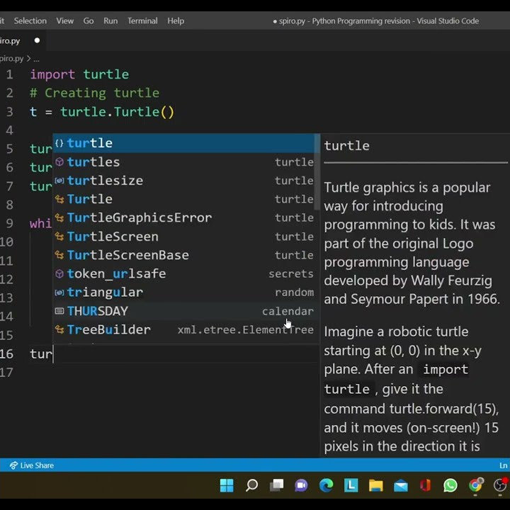 Creating a Spirograph using Python Turtle Graphics in VS Code 🔥| # ...