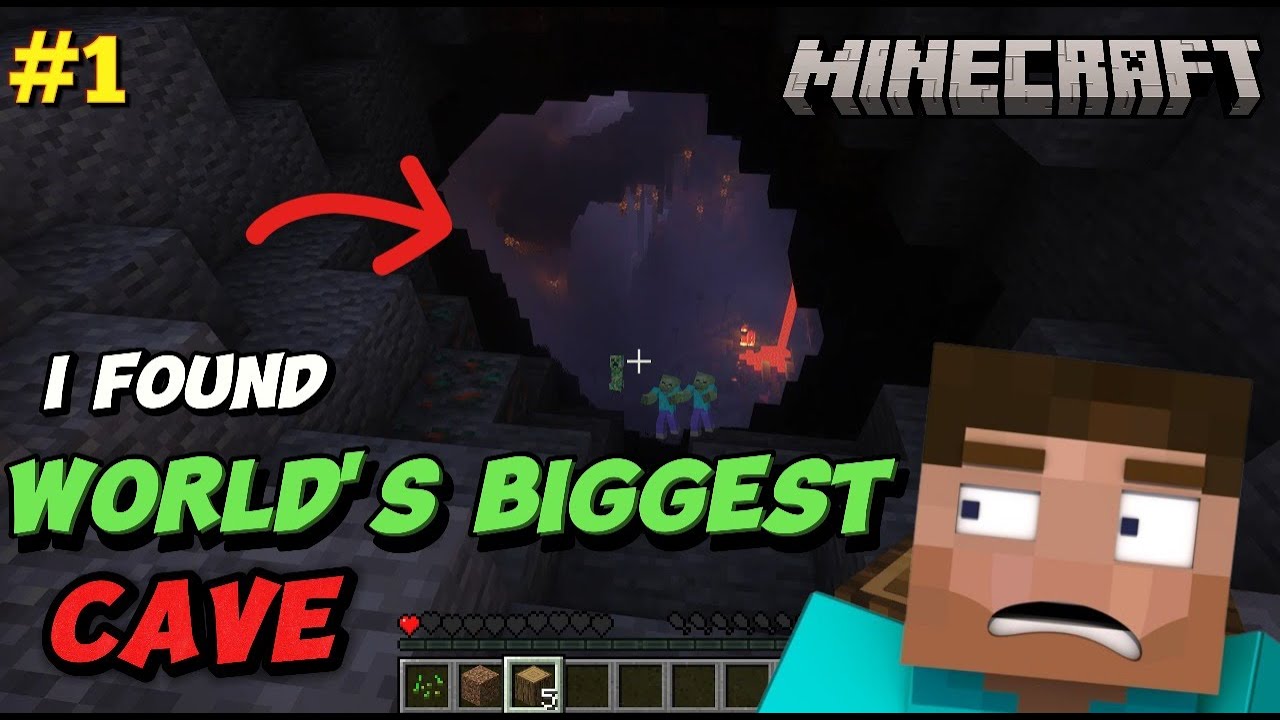 I found World's biggest cave || Minecraft survival series #1 - YouTube