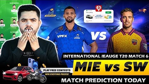 MIE vs SW Dream11 | MIE vs SW Dream11 Prediction | MI Emirates vs Sharjah Warriors | 6th ILT20 Match