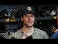 Bruins Players speak with media after 10-2 win over Rangers on Saturday