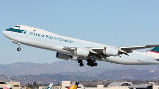 Cathay Pacific Airways Boeing 747-867F [B-LJF] Takeoff @ LAX on 25L (MUST SEE)