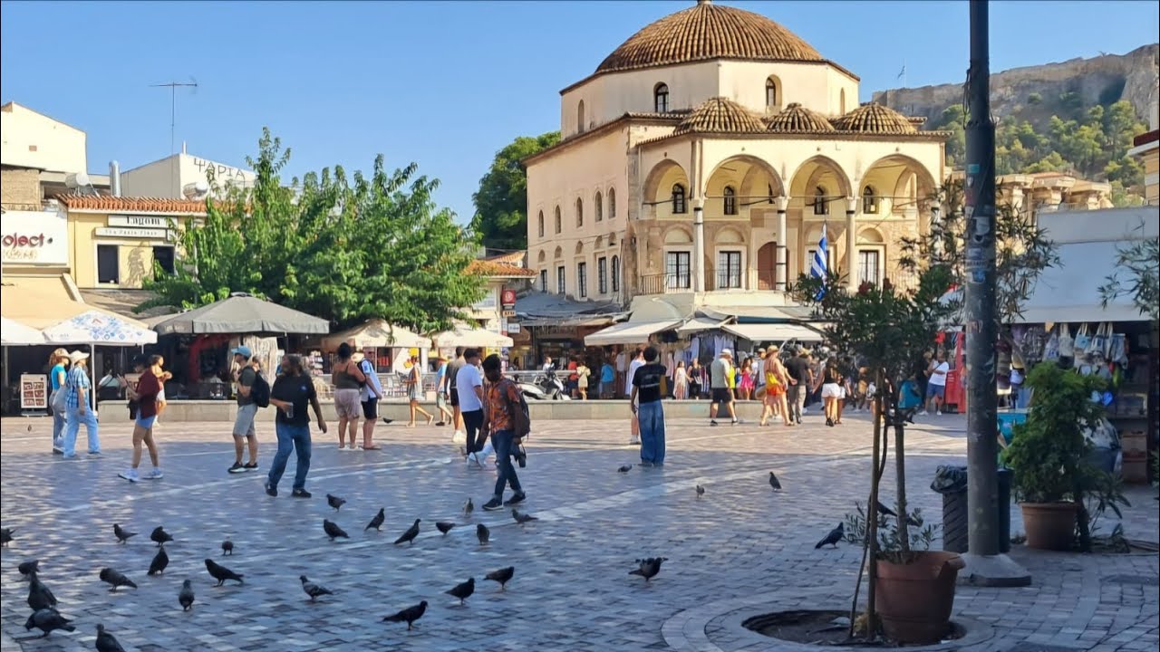 ما توقعت اشوف اللي شفته😱|جولة في شوارع اليونان ساحة مونستراكي🇬🇷