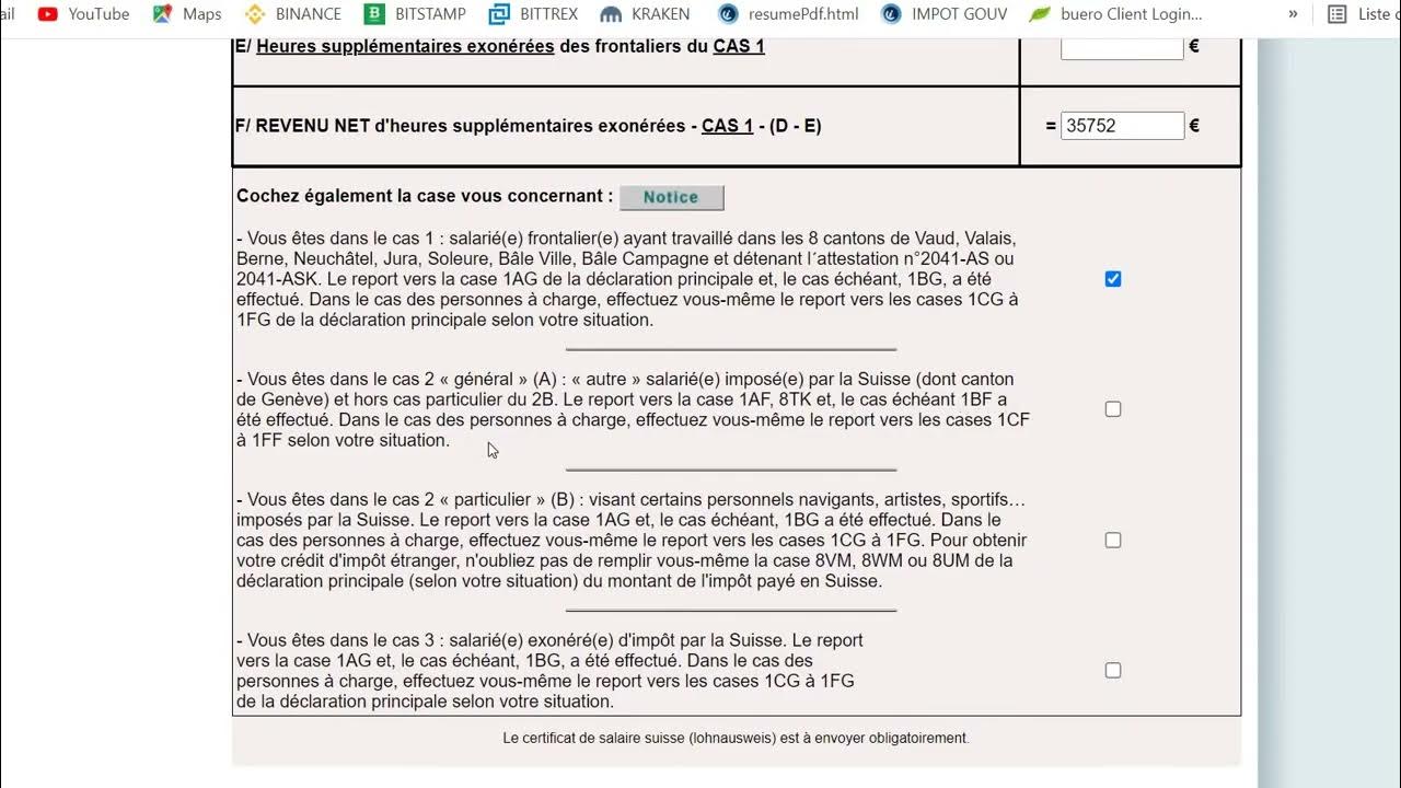 2047 IRPP Déclarer mes revenus frontaliers Suisses YouTube