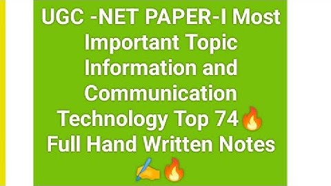 MCQ Top 74 🔥 UGC-NET|| PAPER-I Most Important Topic Information and Communication Technology👈 ✍️