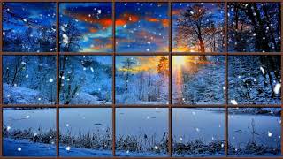 Winter Sunset Window 4K