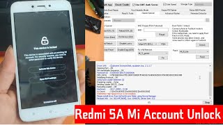 Xiaomi Redmi 5A Mi Account Remove Umt dongle 2022 ||  Redmi 5A Mi Account removed with UMT Dongles