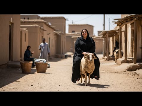     سيدة تركب الخروف