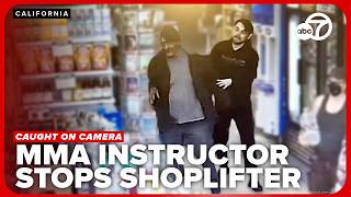 Caught On Camera Mma Coach Stops Shoplifter, Makes Them Return Stolen Items