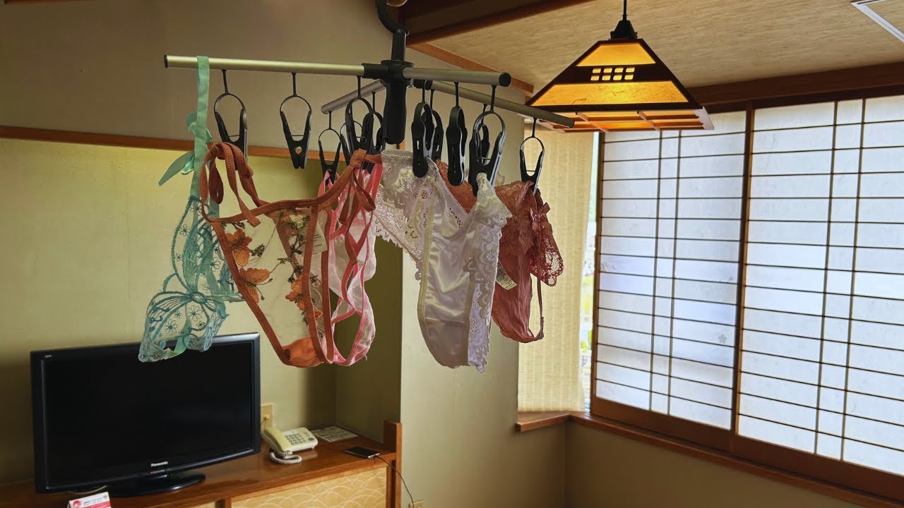 Laundry is hanging out to dry in an old inn / My underwear collection @LingerieMuseum