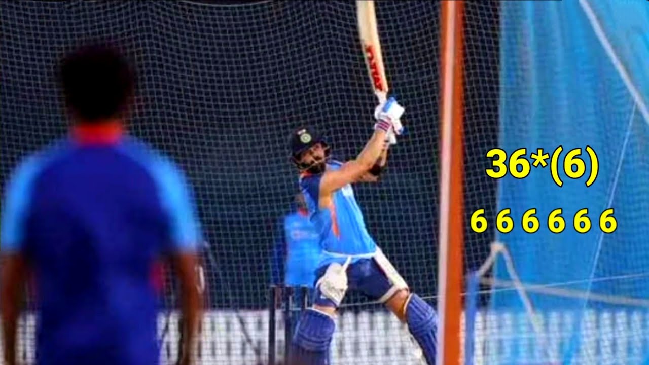 Virat kohli hits 6* sixes in 6* balls in practice match at Dubai before ...