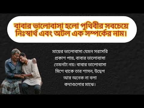 বাবার ভালোবাসা হলো পৃথিবীর সবচেয়ে নিঃস্বার্থ এবং অটল এক সম্পর্কের নাম। 