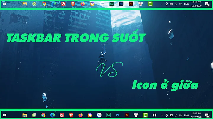 Hướng dẫn làm thanh Taskbar trong suốt và icon ở giữa | Thủ Thuật Mạng