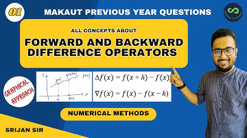 Forward and Backward Difference Operators | Difference Tables | Operators | Numerical Methods