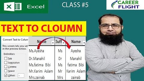 Text to Columns |Delimited/Fixed Width|Convert cell  to Columns|Excel tutorial/guide in Urdu/Hindi