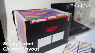 ThinkTex Accordion File Organizer, 26 Pockets Expanding File Folders, Monthly Bill Receipt