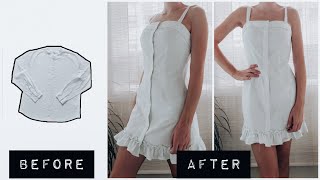 DIY -  How turn an old SHIRT into a SUMMER DRESS