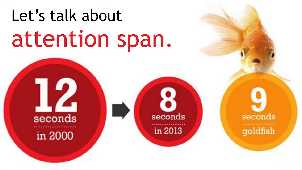 Attention spin. Attention span. The average Human attention span. Short attention span. Low attention span.