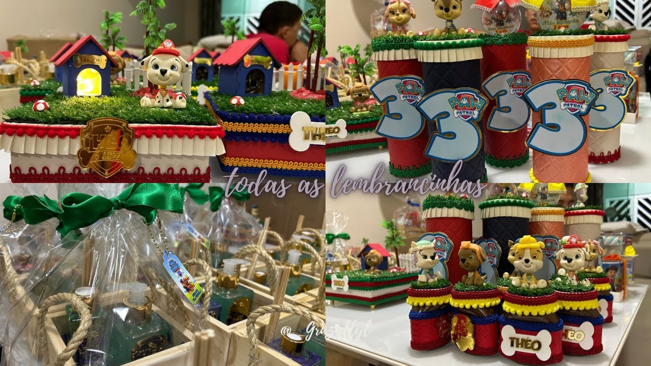 Lembrancinhas do aniversário 3 anos Patrulha Canina