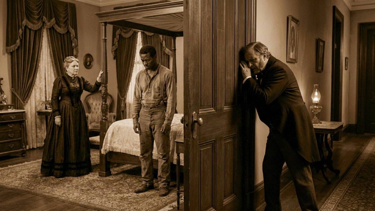 Elle a forcé l'esclave à 'remplacer' son mari stérile pendant qu'il écoutait derrière la porte(1854)