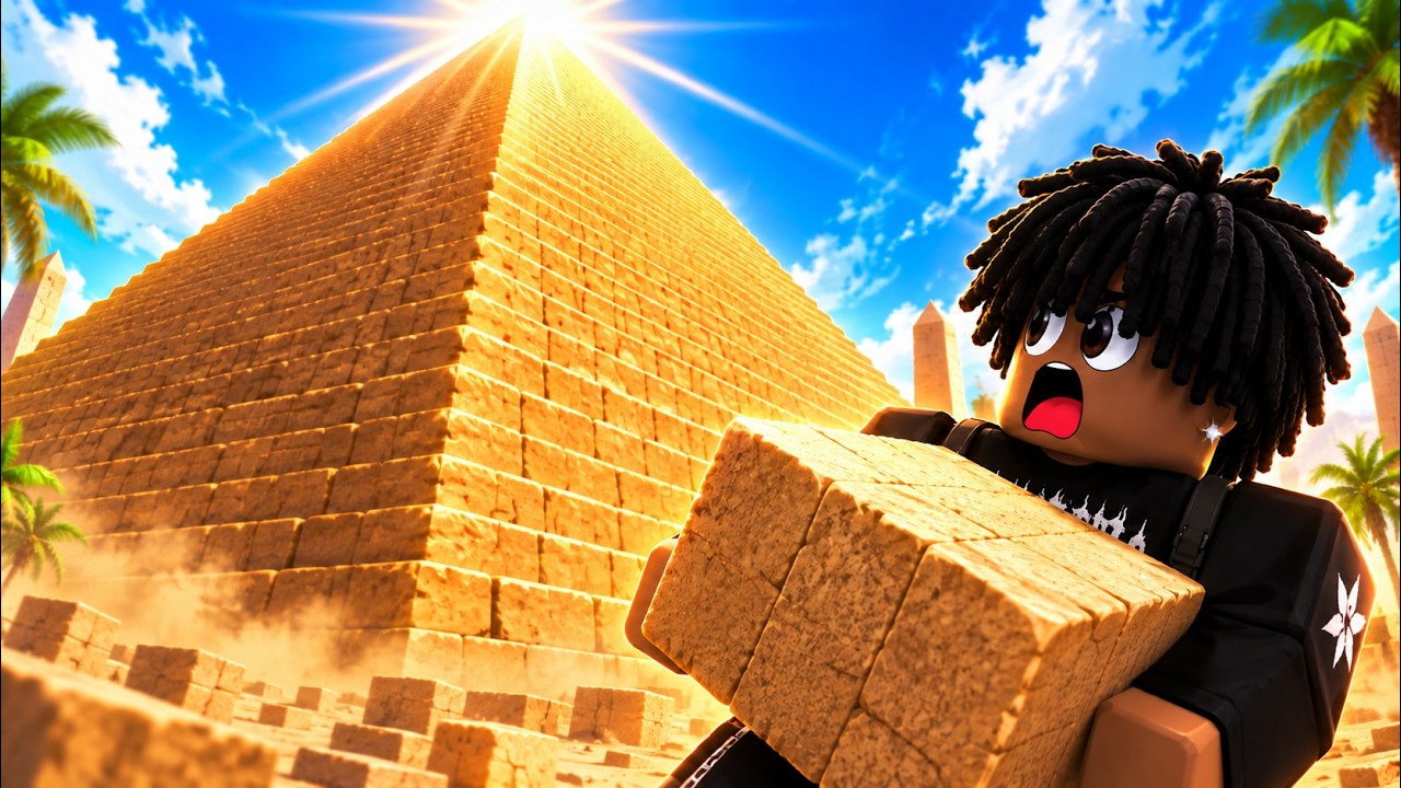 Build the Pyramid! gameplay video: I Tried Building the BIGGEST Pyramid in Roblox...