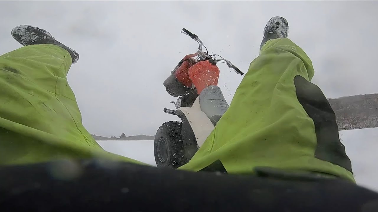 Crashing a 3Wheeler on Frozen Lakes! And Wheelies! YouTube