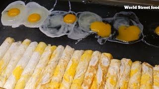 Egg rolls | egg rolls gimbap | egg rice roll | Korean street Food | world food travel | world street