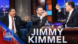 Download Lagu Jimmy Kimmel, Stephen Colbert And Guillermo Toast “To Good Friends, Great Jobs And Late Night TV” MP3 Download Lagu Jimmy Kimmel, Stephen Colbert And Guillermo Toast “To Good Friends, Great Jobs And Late Night TV” MP3
