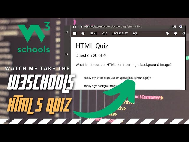 Watch me take the W3SCHOOLS html quiz | W3SCHOOLS quiz | Programming Quiz -  YouTube