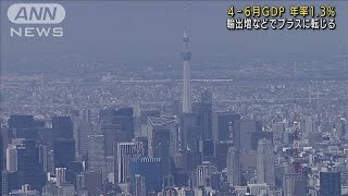 4－6月GDP年率+1.3％　輸出増などでプラスに転じる(2021年8月16日)