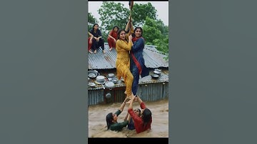 😭Flood rescue mission amid disaster😢 #shorts #trending #flood #helicopter