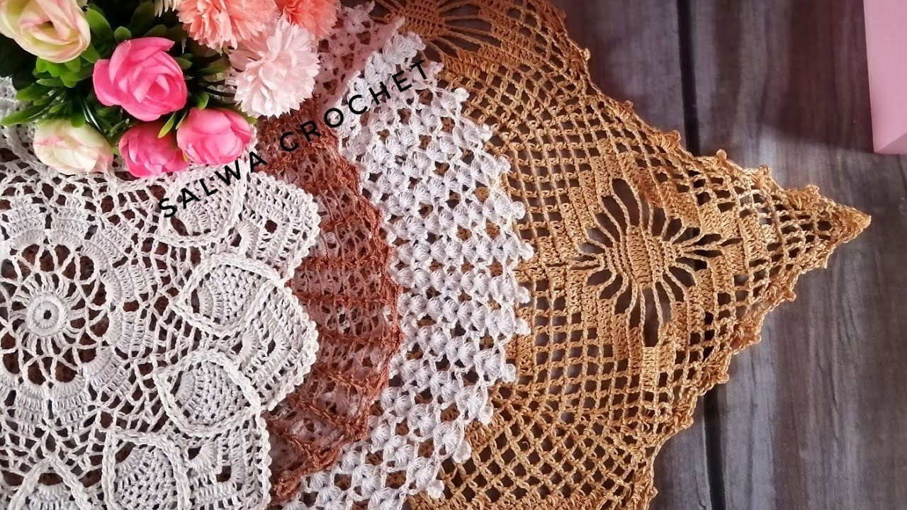 طريقه فرد المفارش الكروشيه The method of individual crochet doilies