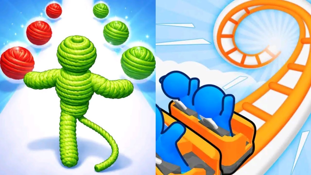 Rope Man Run VS Runner Coaster MAX LEVELS UNLOCKED SPEEDRUN Gameplay