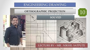 Engineering Drawing | Orthographic Projection Problem 10 |Easy Drawing Techniques| Learn with nikhil