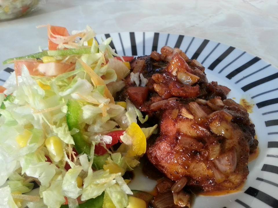 Coca-Cola Jerk Chicken Bite New Years Eve Recipe Served With Salad | Recipes By Chef Ricardo | Chef Ricardo Cooking